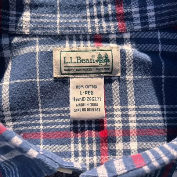 Mens LL bean longsleeve plaid shirt - Picture 3 of 3